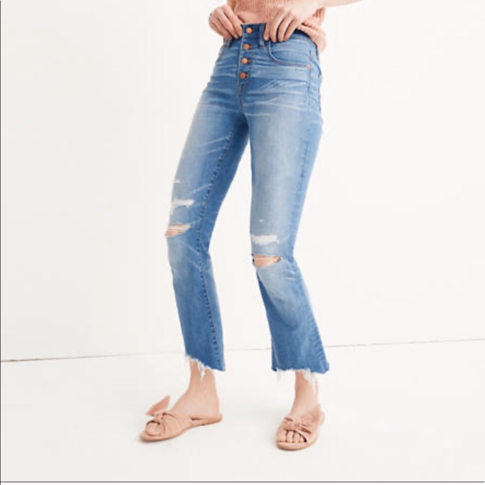 Madewell Cali Demi-Boot Cropped Distressed Jeans